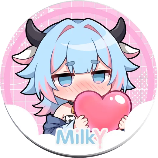 MilkY mascot (pink heart)